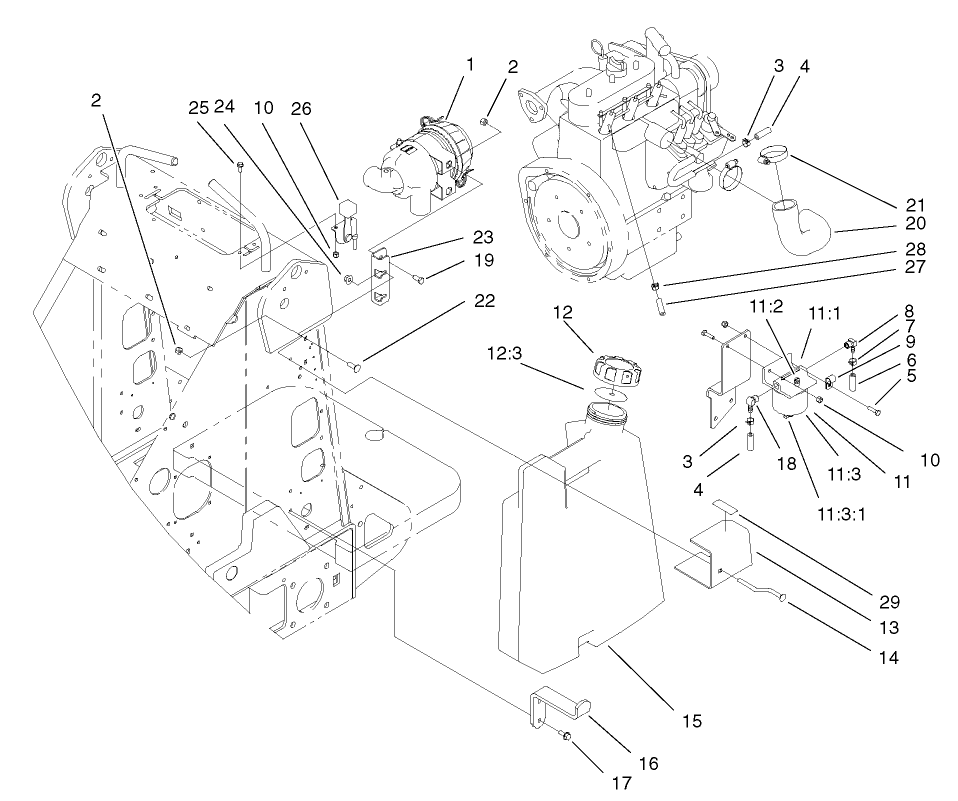 Fuel Tank and Air Filter Assembly