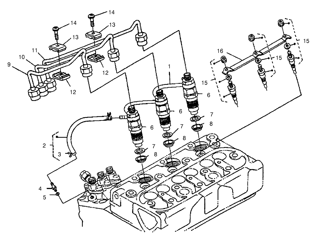 Nozzle Holder and Glow Plugs Assembly