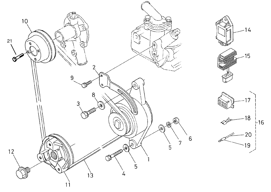 Dynamo and Pulley Assembly