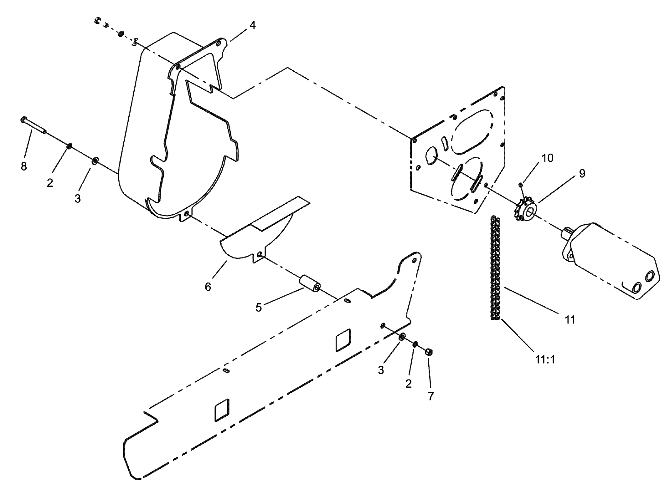 Chain, Sprocket, and Guard Assembly