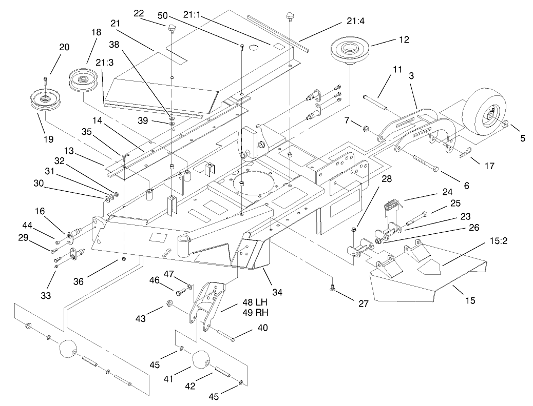 Left Hand Deck Wing and Cover Assembly