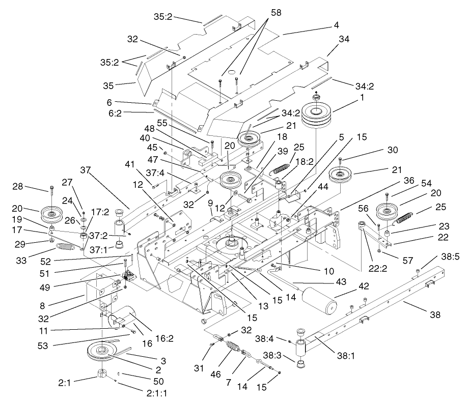 Center Deck, Arms and Covers Assembly