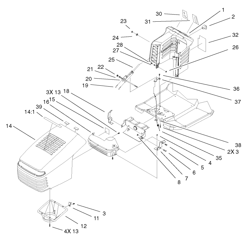 Hood and Tower Assembly