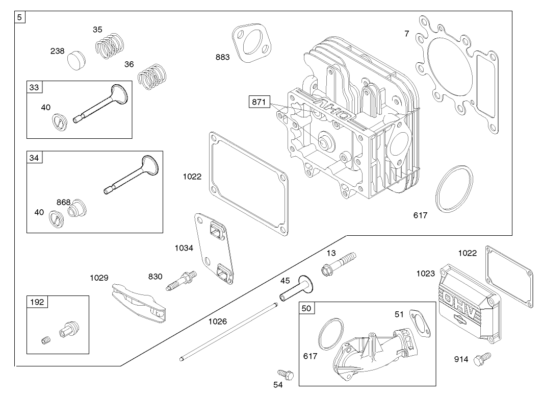 Cylinder Head Assembly  Briggs and Stratton 31F777-0123-E1