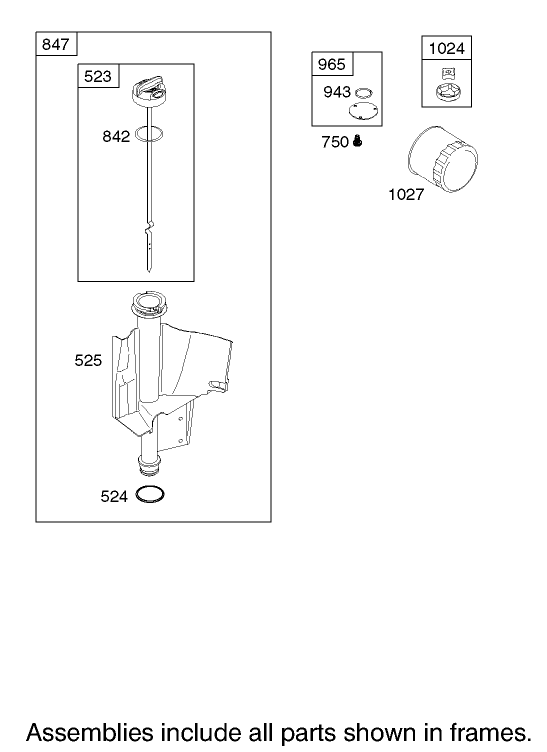 Oil Filter, Tube and Pump Assembly  Briggs and Stratton 31F777-0123-E1
