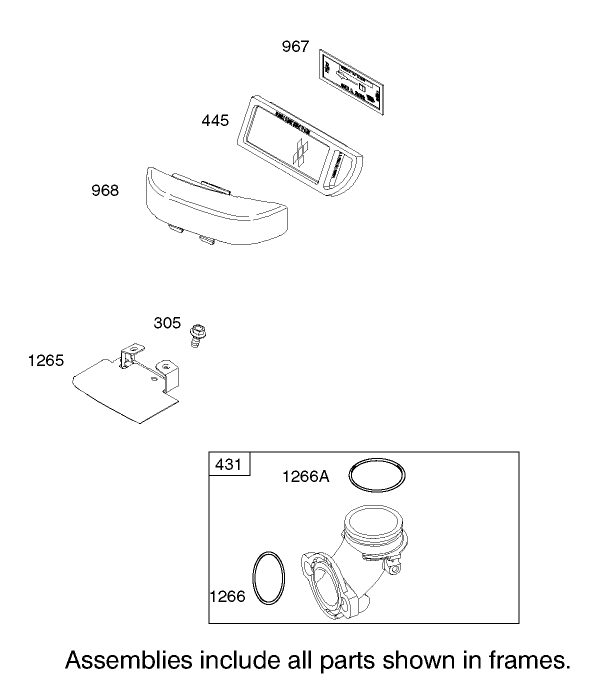 Air Cleaner Assembly  Briggs and Stratton Model 286h77-0121-e1