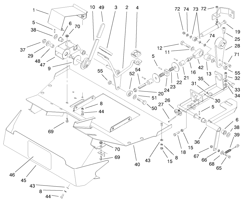 Foot Rest and Traction Pedal Assembly