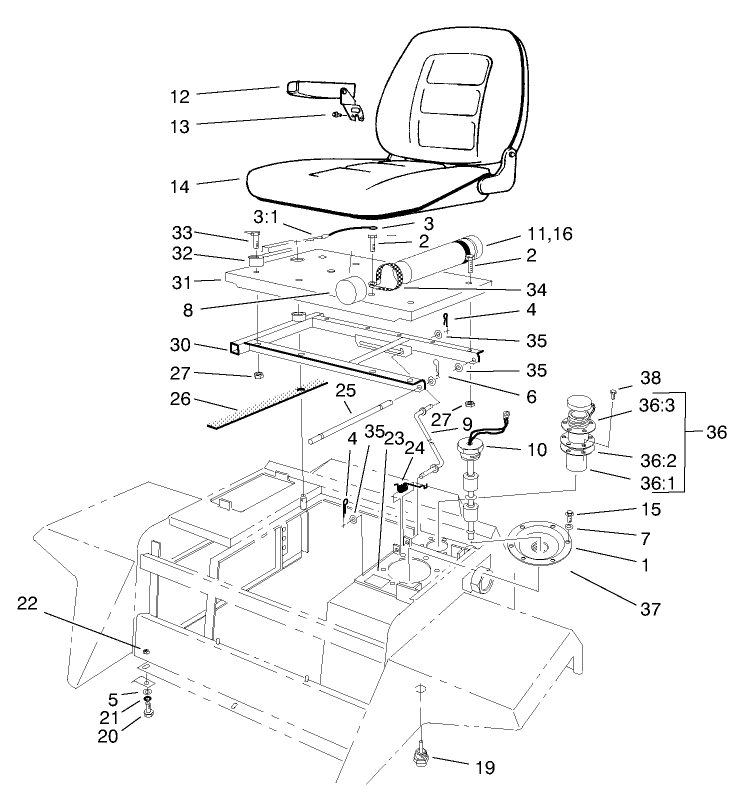 Seat Platform and Filler Cap Assembly
