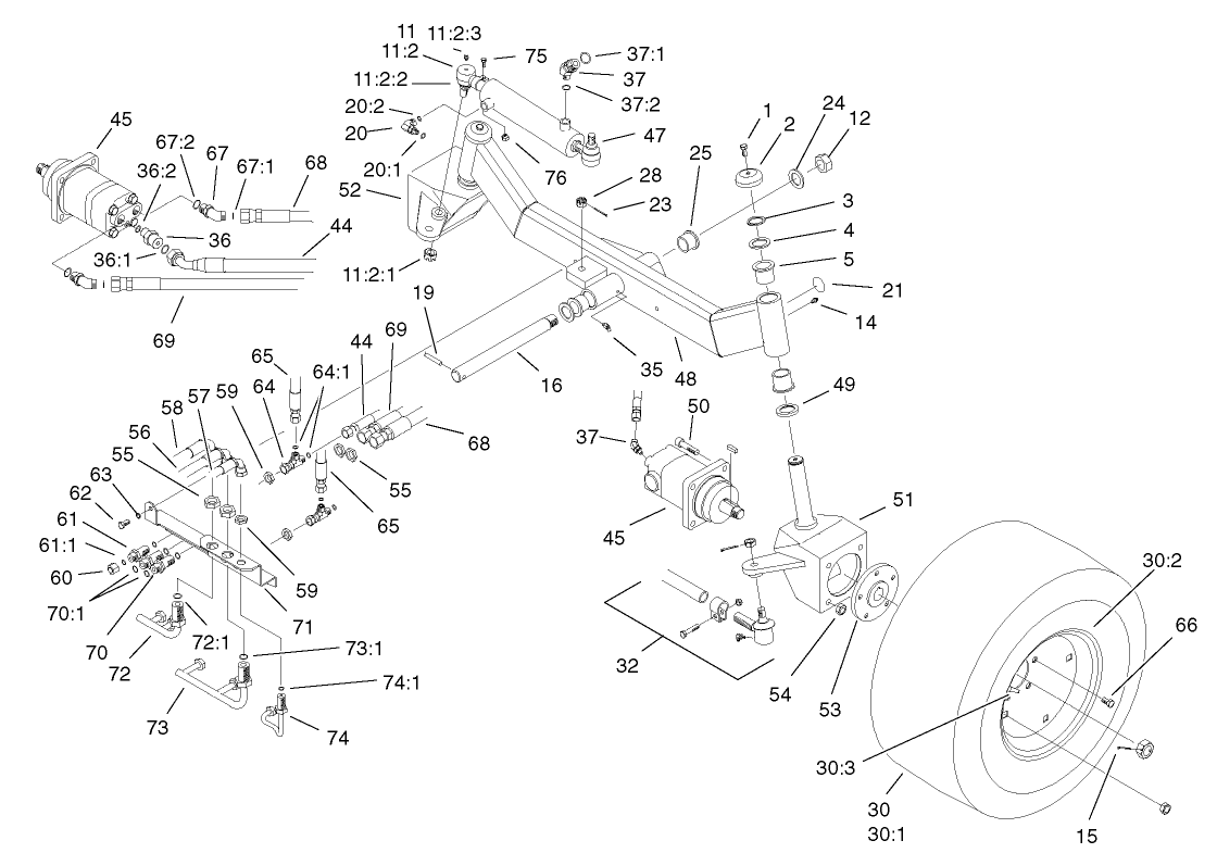 Rear Axle Assembly (only on: 03707)