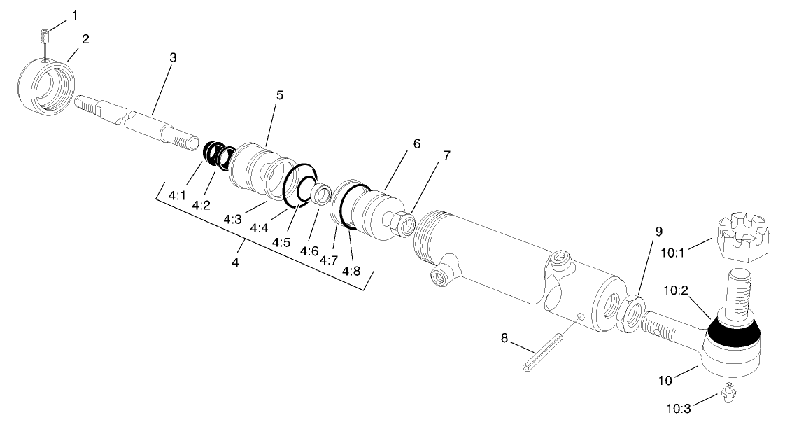 Hydraulic Cylinder Assembly No. 92-6057 (only on: 03707)