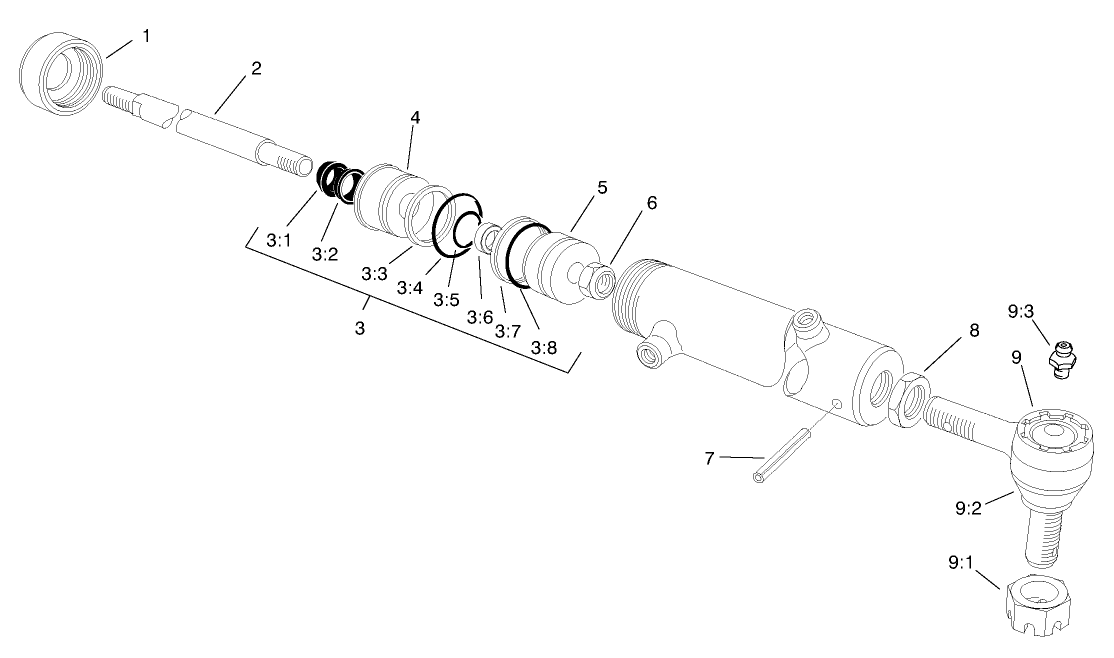 Hydraulic Cylinder Assembly No. 77-4800 (only on: 03706)
