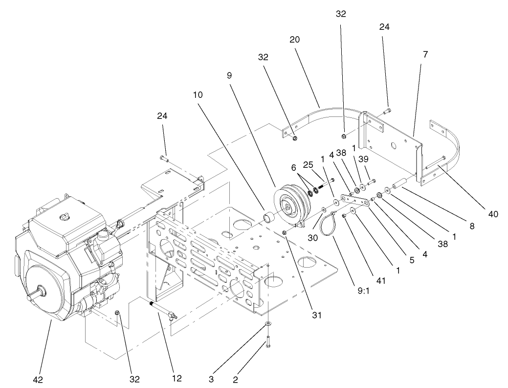 Engine and Clutch Assembly