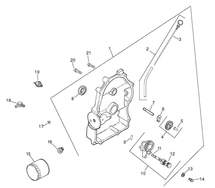 Group 3-Oil Pan/Lubrication Assembly Kohler CH20S-64670