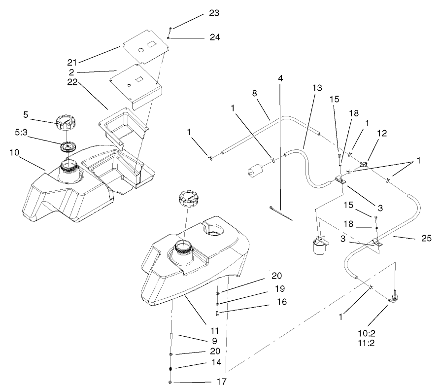 Tank and Fuel Line Assembly