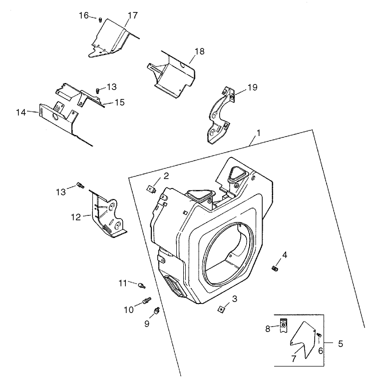 Blower Housing and Baffle Assembly-Group 6 Kohler CH23S-76550