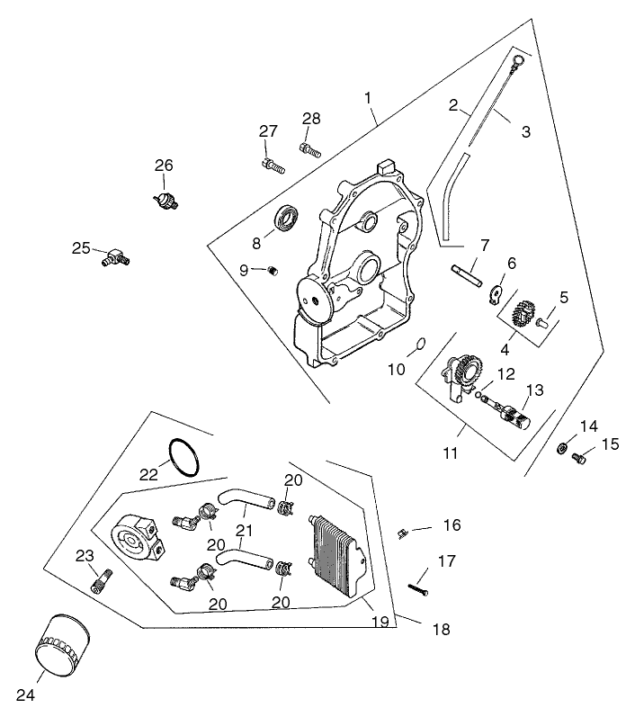 Group 3-Oil Pan/Lubrication Assembly Kohler CH25S-68695