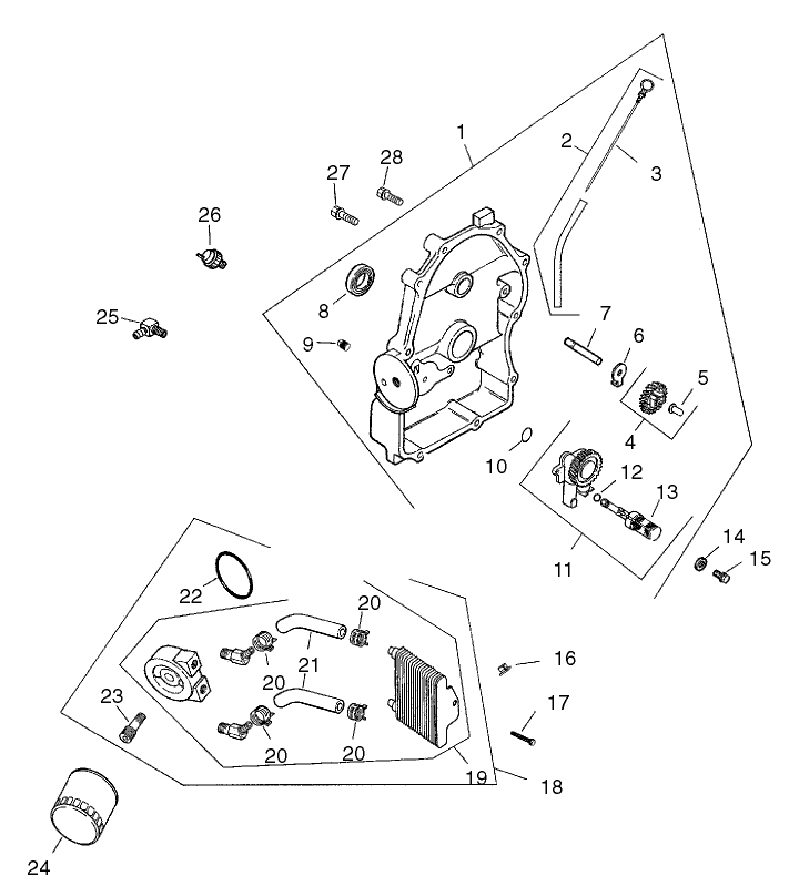 Group 3-Oil Pan/Lubrication Assembly Kohler CH25S-68695