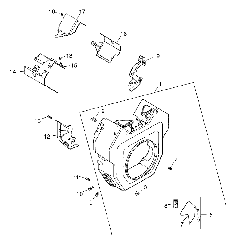 Group 6-Blower Housing and Baffle Assembly Kohler CH25S-68695