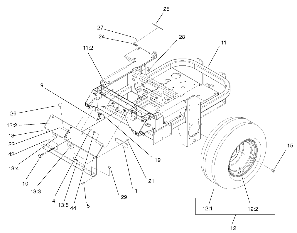 Rear Frame and Wheel Assembly
