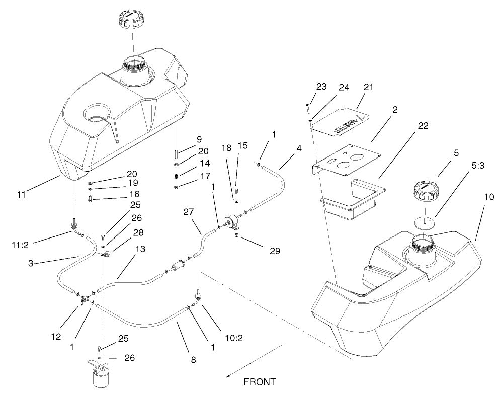 Tank and Fuel Line Assembly