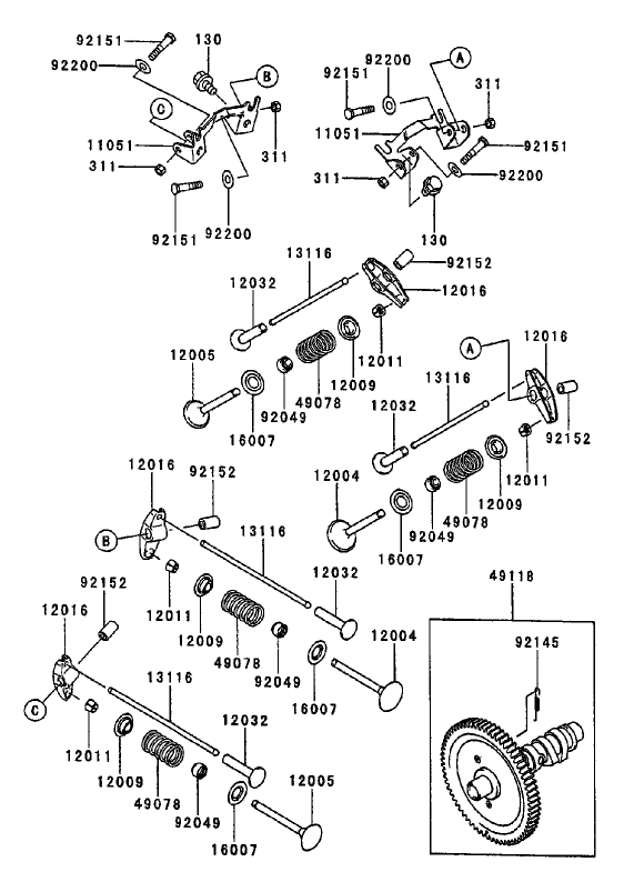 Valve/Camshaft Assembly Kawasaki FD750D-AS03