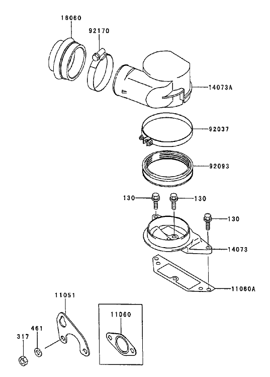 Air Filter/Muffler Assembly Kawasaki FD750D-AS03