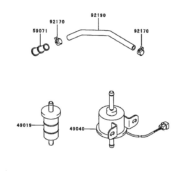 Fuel Tank/Fuel Valve Assembly Kawasaki FD750D-AS03