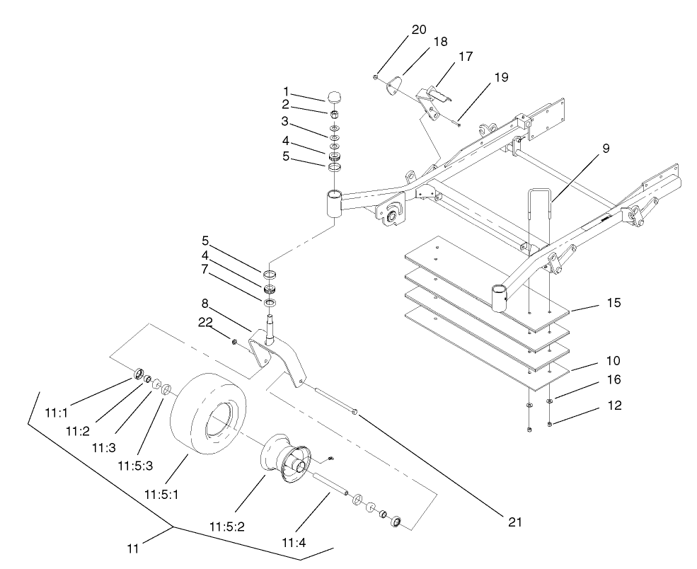 Caster and Wheel Assembly