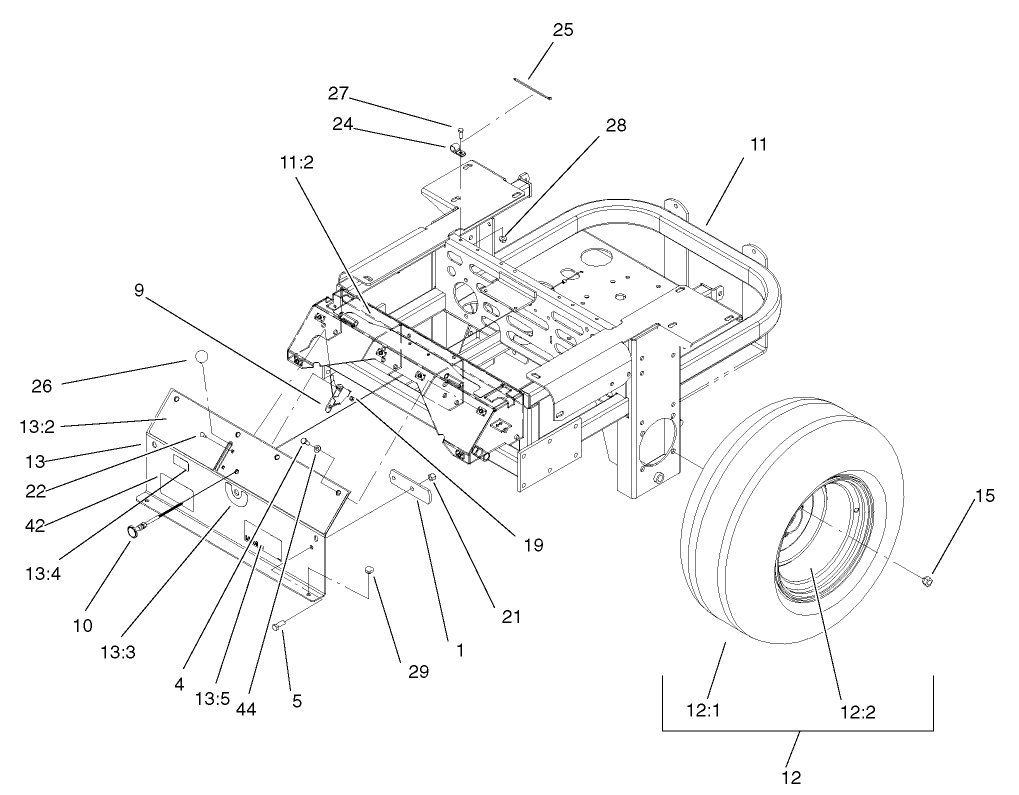 Rear Frame and Wheel Assembly