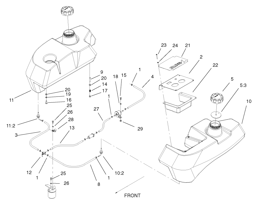Tank and Fuel Line Assembly