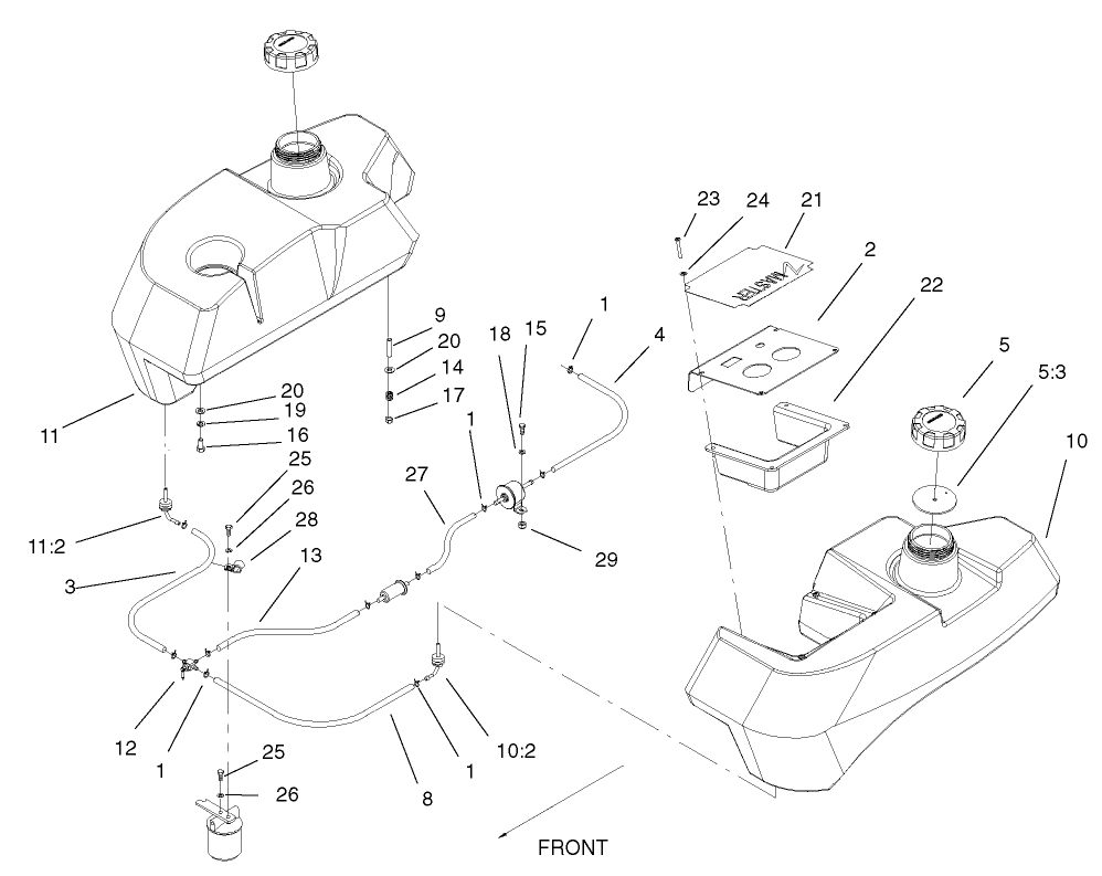 Tank and Fuel Line Assembly