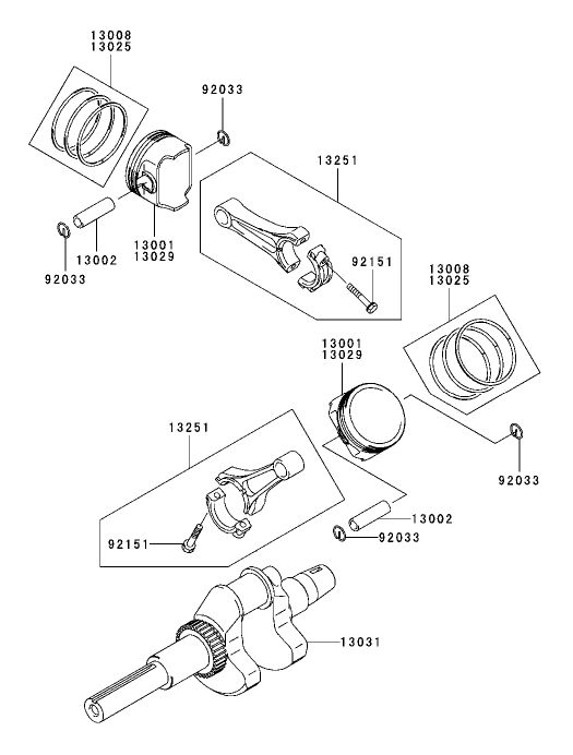Piston/Crankshaft Assembly Kawasaki FH721D-AS05