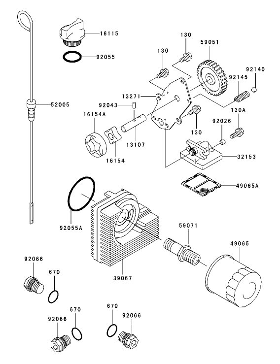 Lubrication Equipment Assembly Kawasaki FH721D-AS05