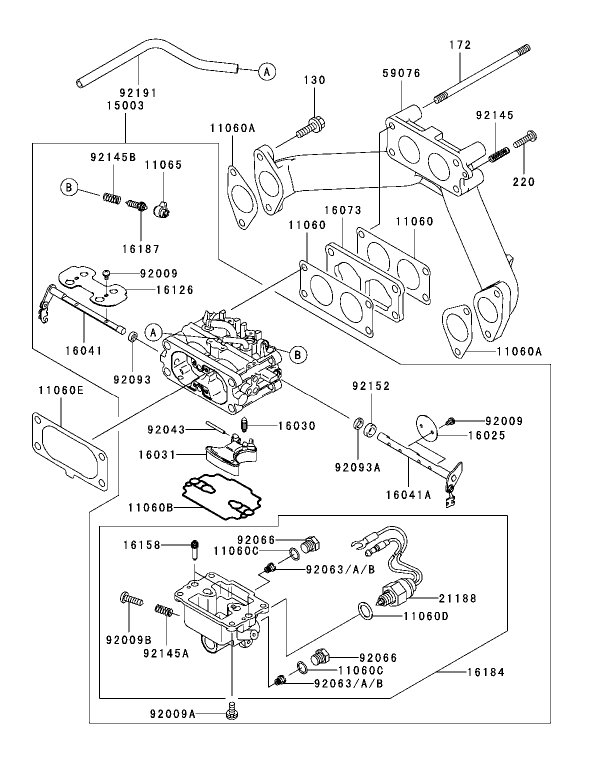 Carburetor Assembly Kawasaki FH721D-AS05