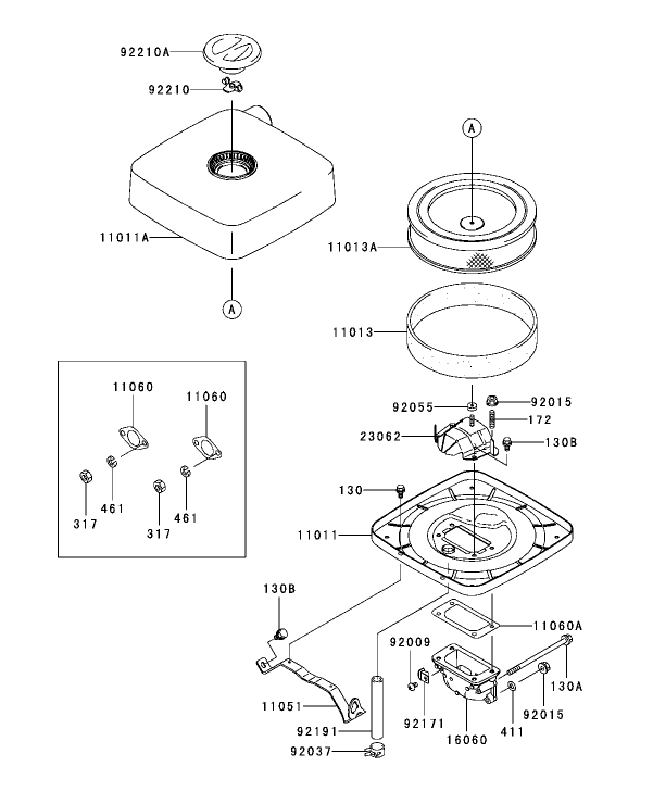Air Filter/Muffler Assembly Kawasaki FH721D-AS05