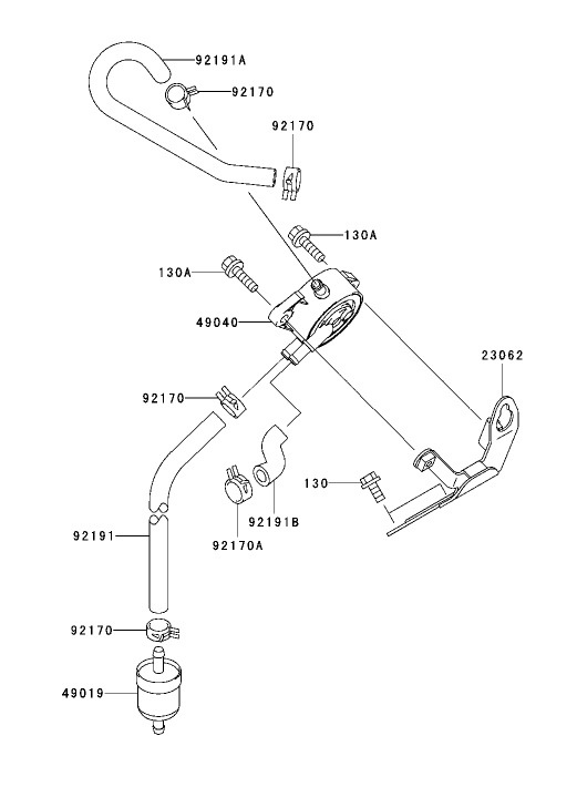 Fuel Tank/Fuel Valve Assembly Kawasaki FH721D-AS05