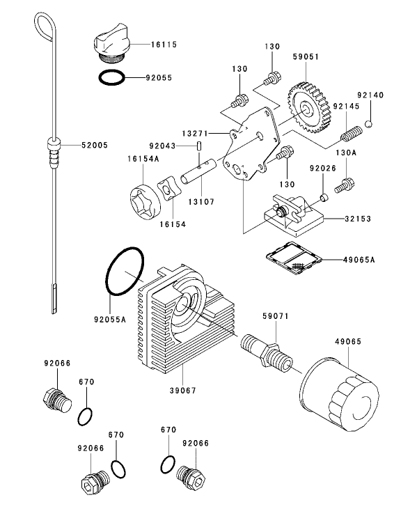 Lubrication Equipment Assembly Kawasaki FH721D-AS05