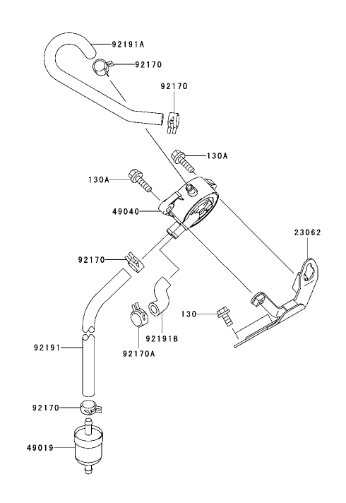 Fuel Tank/Fuel Valve Assembly Kawasaki FH721D-AS05