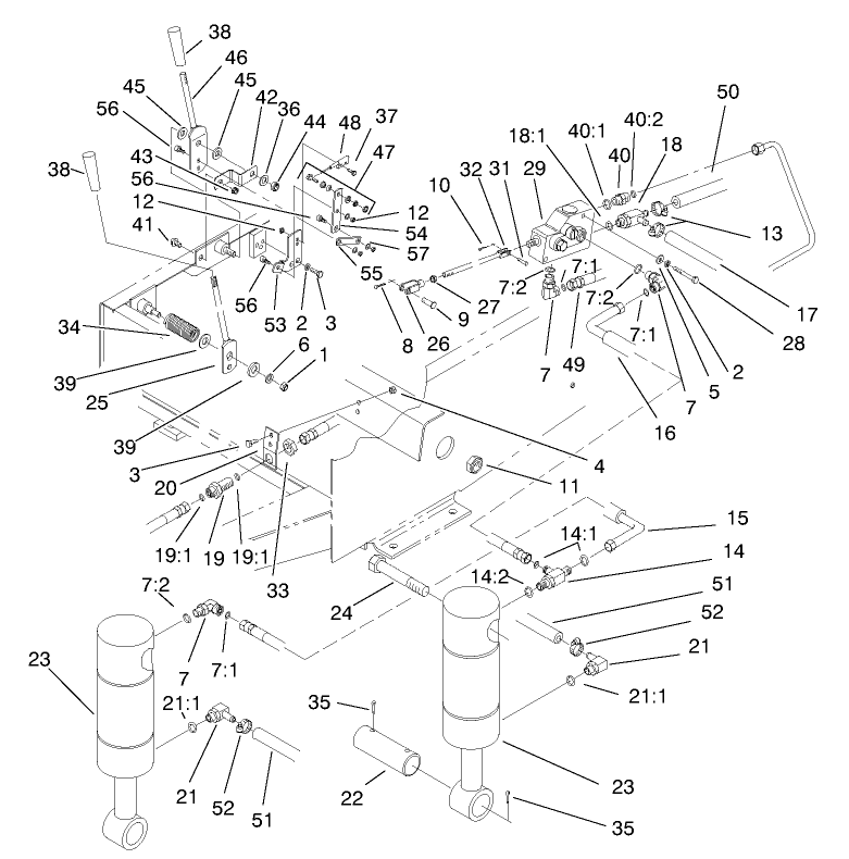 Hydraulic Lift and Throttle Assembly