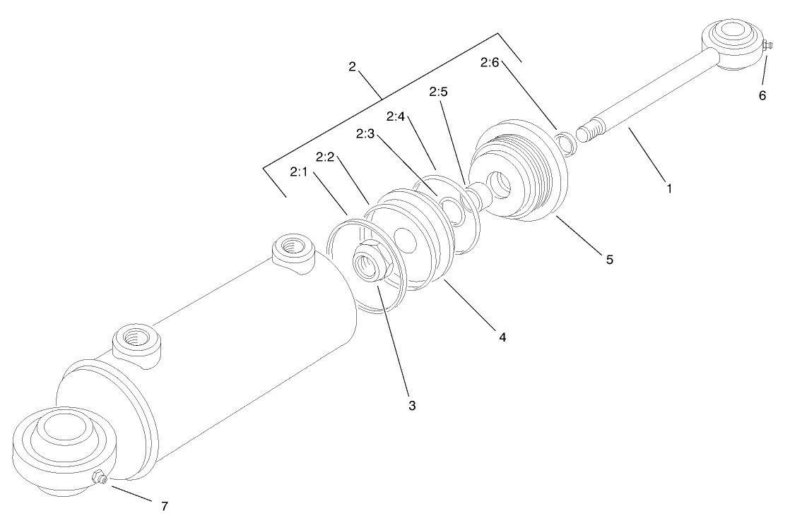 Steering Cylinder Assembly No. 76-2070 (only on: 30241)