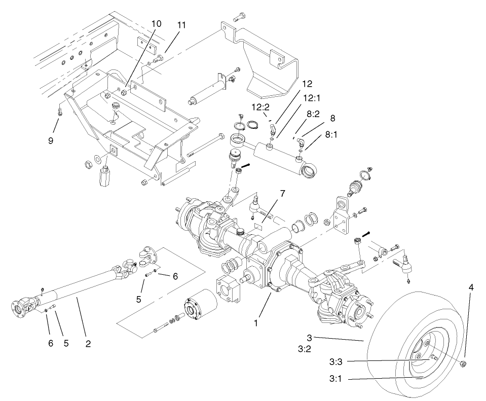 4 Wheel Drive Rear Axle Assembly (only on: 30242)