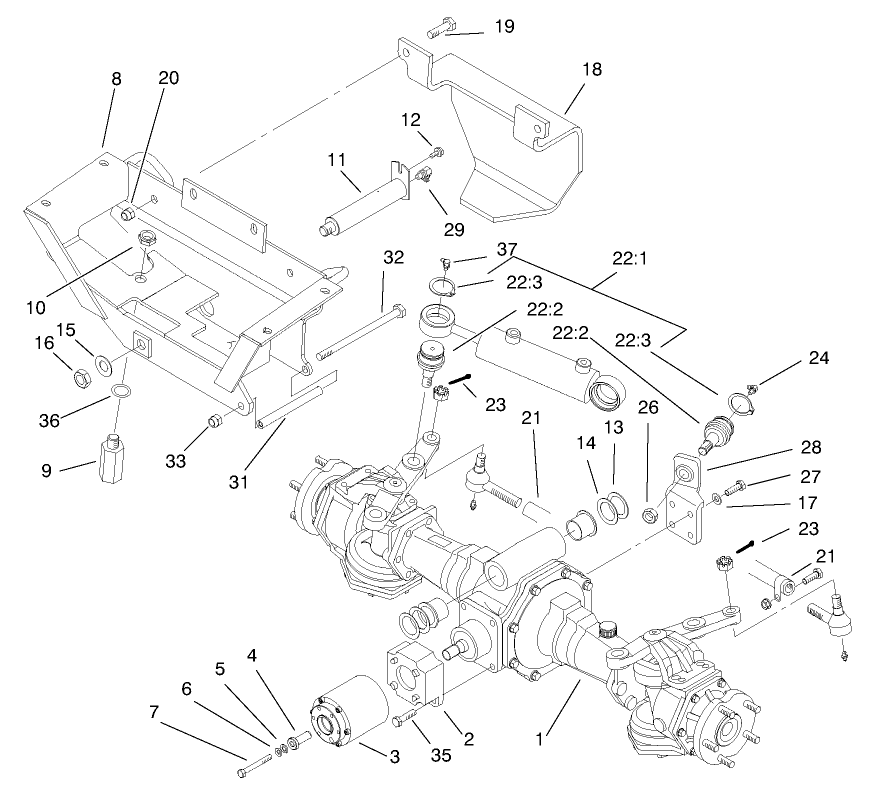 4 Wheel Drive Rear Axle Assembly (Continued)(only on: 30242)