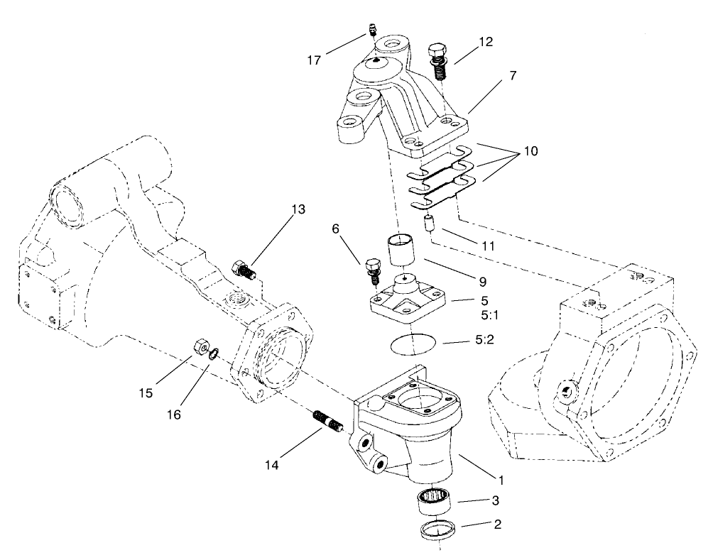 4 Wheel Drive Rear Axle Assembly No. 95-7501 (Continued) Bevel Gear Case Assembly (only on: 30242)