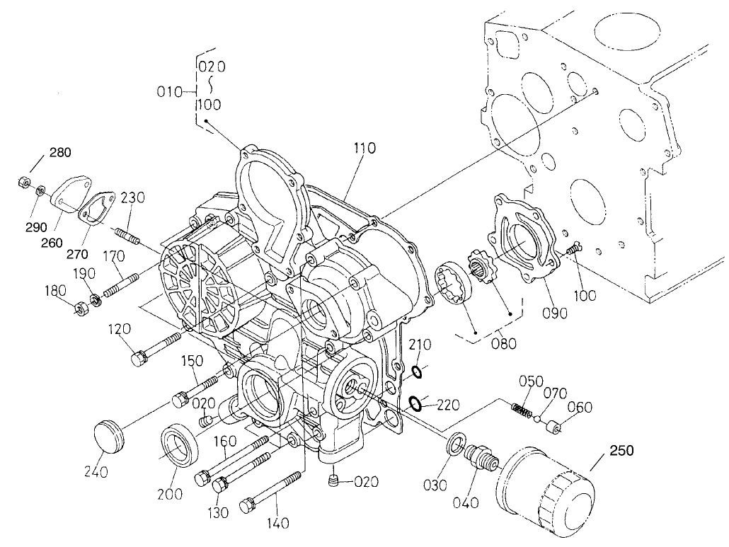 Gear Case, Oil Filter and Cover Assembly
