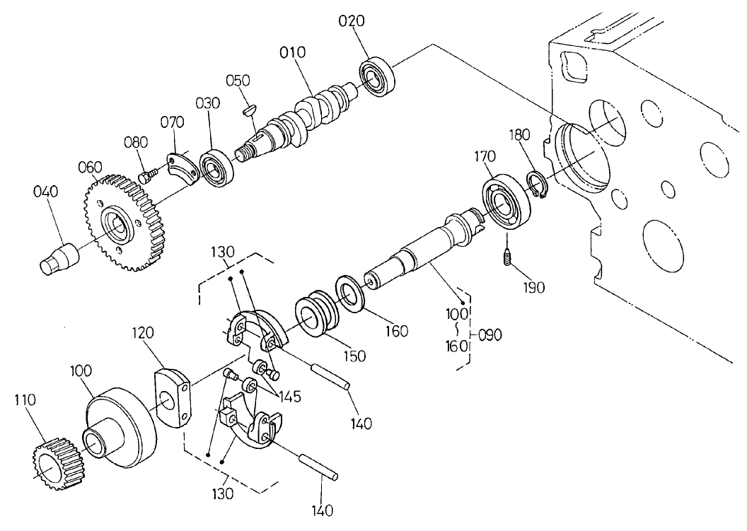Fuel, Camshaft and Governor Shaft Assembly