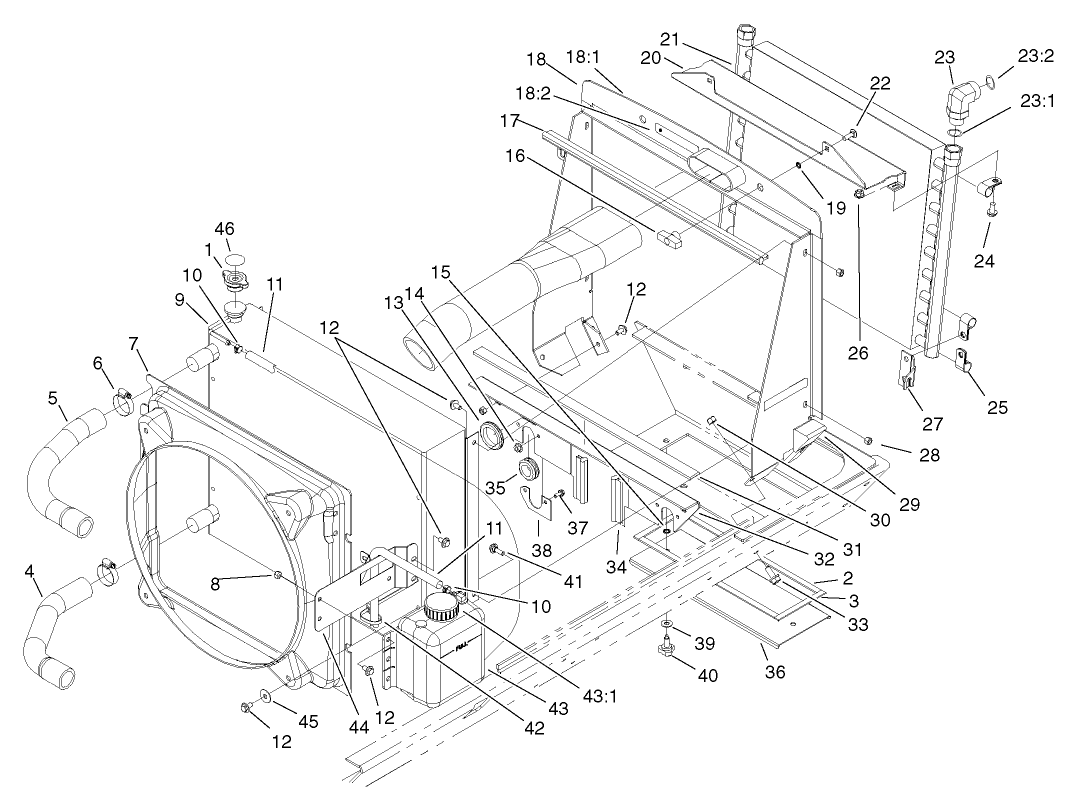 Radiator, Oil Cooler and Support Assembly