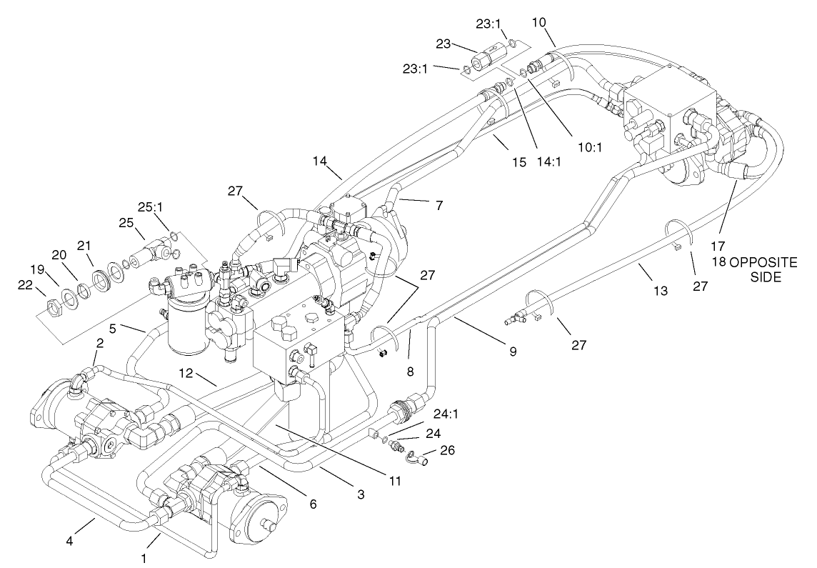 Traction Hydraulic Plumbing Assembly