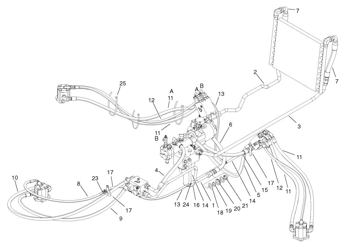 PTO Hydraulic Plumbing Assembly