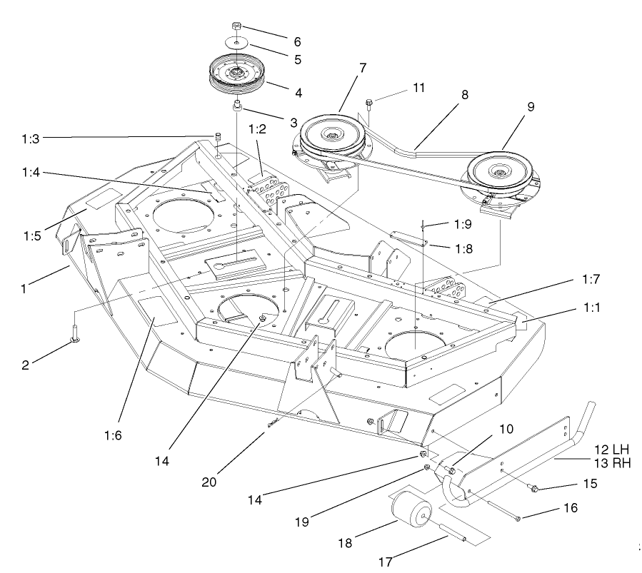 Front Deck, Idler and Skid Assembly