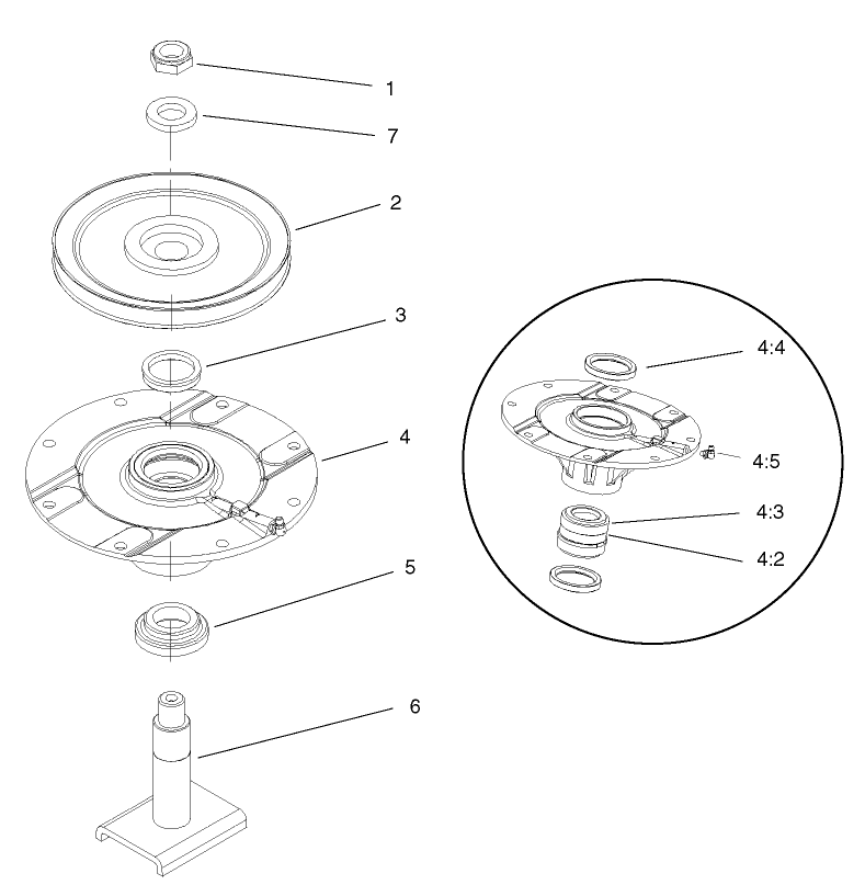Spindle Assembly No. 104-3532 (RH and LH Deck)